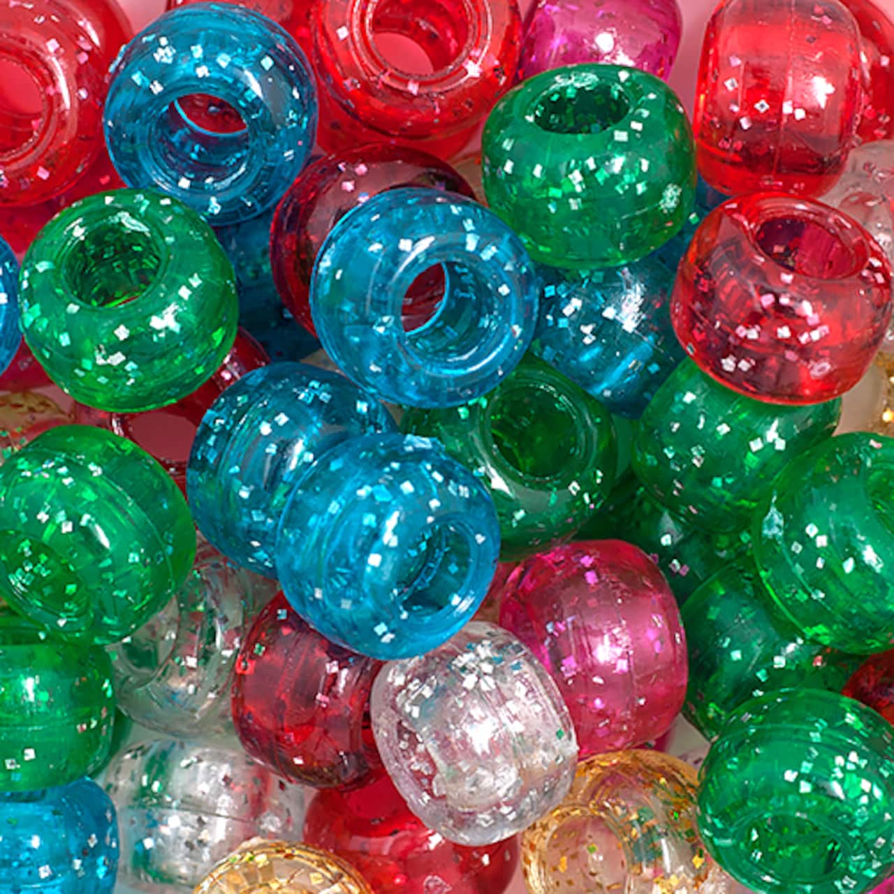 John Bead 9mm Sparkle Pony Beads, 1,000ct.